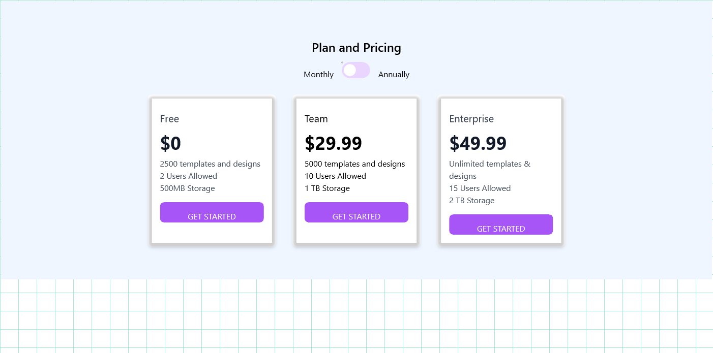 Pricing section
