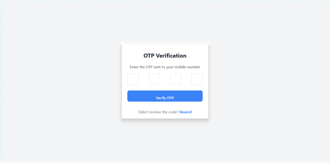 OTP Verification screen