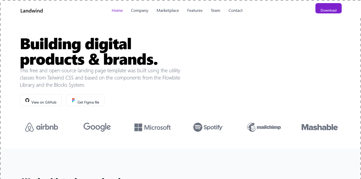 Landwind - Landing page template