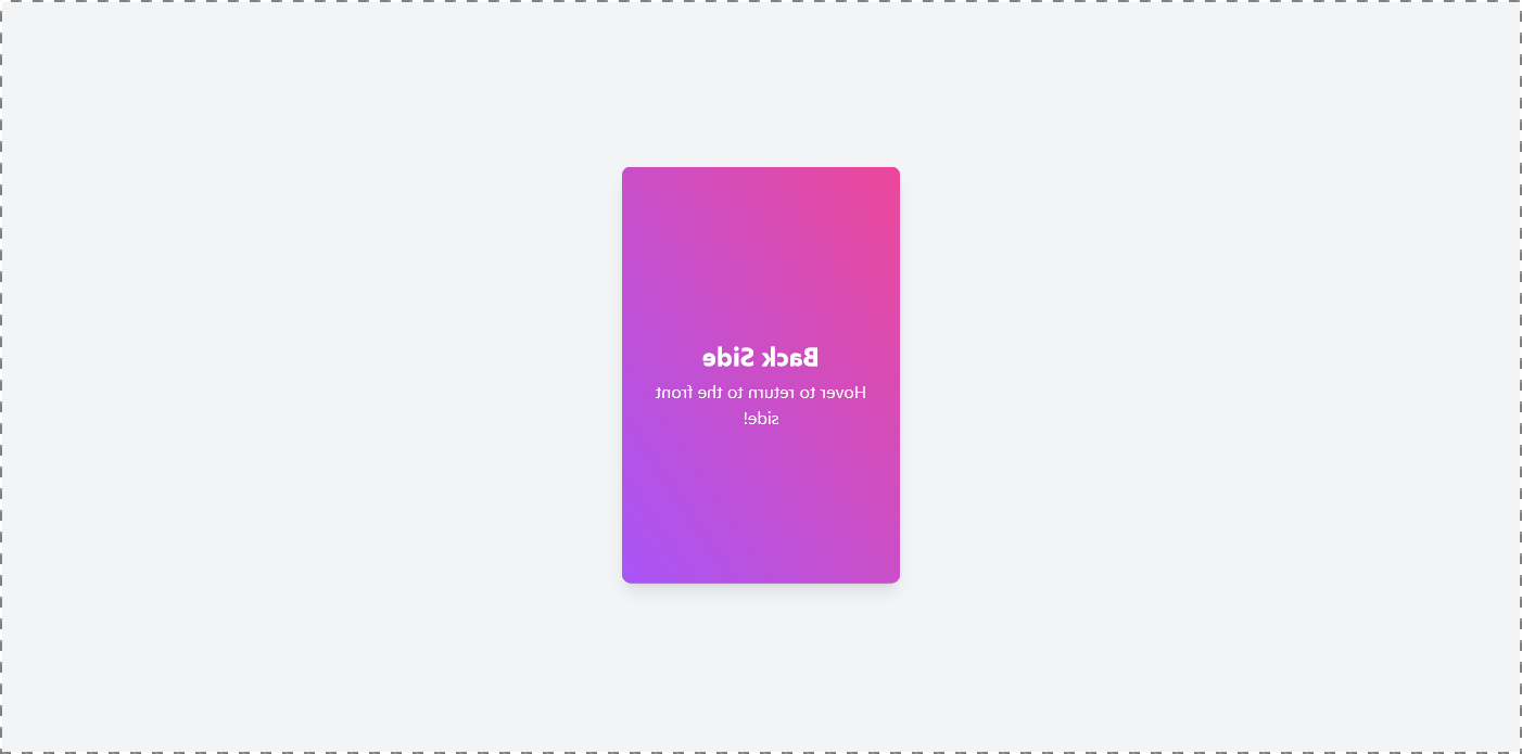 Flipping card with tailwind and custom css