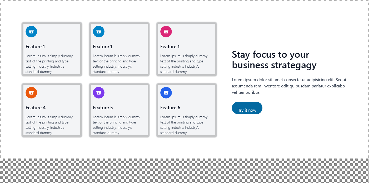 Features card grid - unify-ui