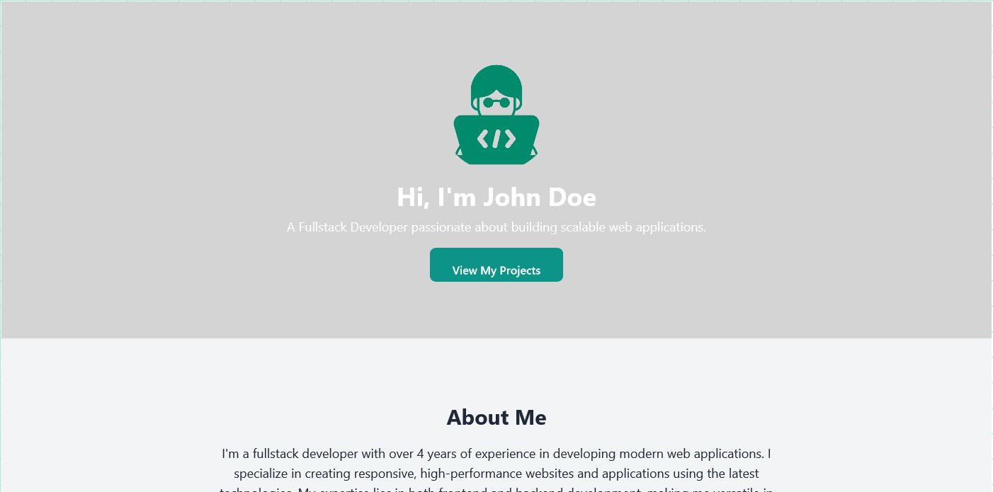 Simple developer portfolio template
